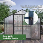 Mondawe 8'x12' Walk-In Greenhouse,Heavy-Duty Polycarbonate Garden Greenhouse