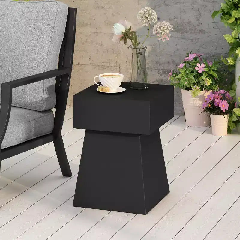 Christopher Knight Home Aesop Modern Patio Lightweight Concrete Side Table