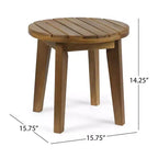 ModernLuxe 3pcs Patio Seating Sets, Outdoor Chat Set with 2 Sunken Rope Chairs, Acacia Wood End Table