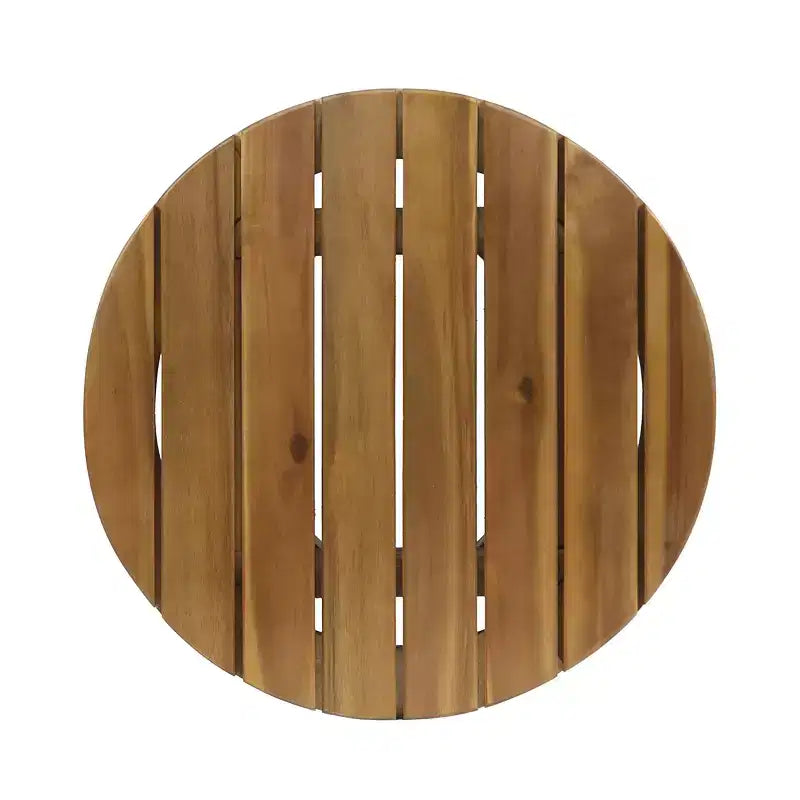 ModernLuxe 3pcs Patio Seating Sets, Outdoor Chat Set with 2 Sunken Rope Chairs, Acacia Wood End Table