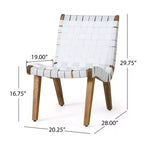 ModernLuxe 3pcs Patio Seating Sets, Outdoor Chat Set with 2 Sunken Rope Chairs, Acacia Wood End Table