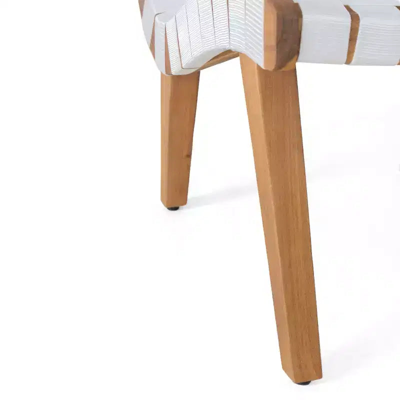 ModernLuxe 3pcs Patio Seating Sets, Outdoor Chat Set with 2 Sunken Rope Chairs, Acacia Wood End Table