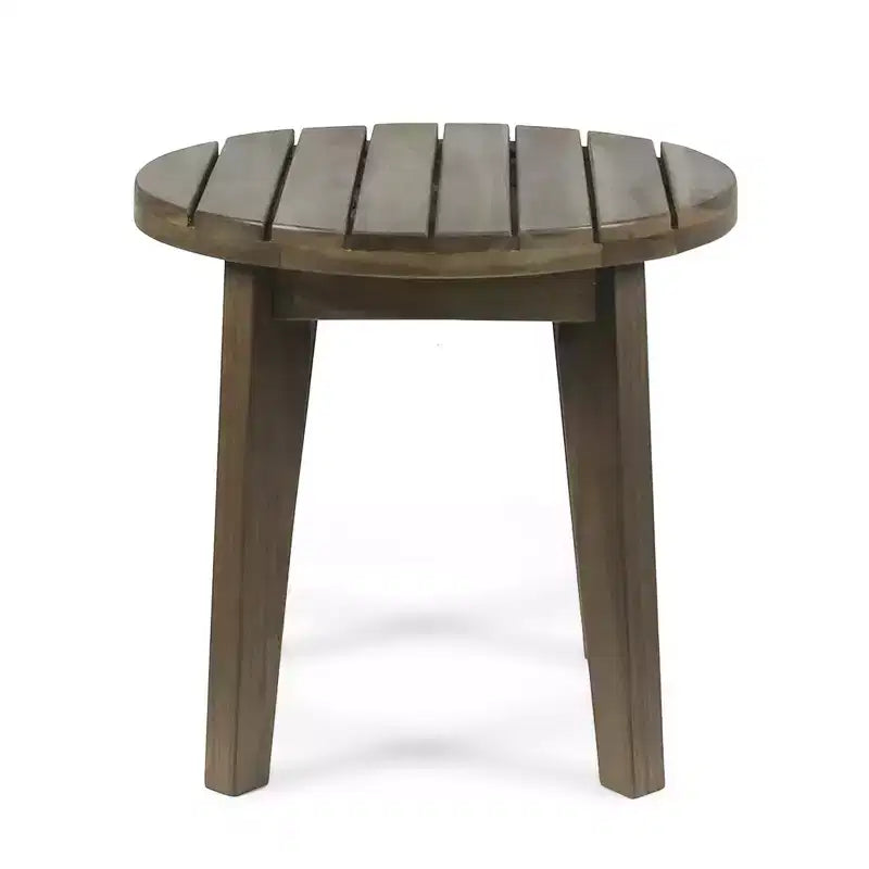 ModernLuxe 3pcs Patio Seating Sets, Outdoor Chat Set with 2 Sunken Rope Chairs, Acacia Wood End Table
