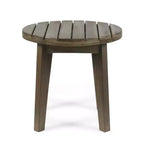 ModernLuxe 3pcs Patio Seating Sets, Outdoor Chat Set with 2 Sunken Rope Chairs, Acacia Wood End Table