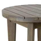 ModernLuxe 3pcs Patio Seating Sets, Outdoor Chat Set with 2 Sunken Rope Chairs, Acacia Wood End Table