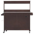 Whisen 54.1 Outdoor Kitchen Island Carts, Patio Garden Potting Bench, Outdoor Grill BBQ Cart with Stainless Top, Storage Cabinet Drawers
