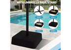 15ft Extra Large Patio Umbrella with Base Included  Double-Sided Outdoor Market Umbrella with Crank Lift, Waterproof & UV Protected for Garden, Pool