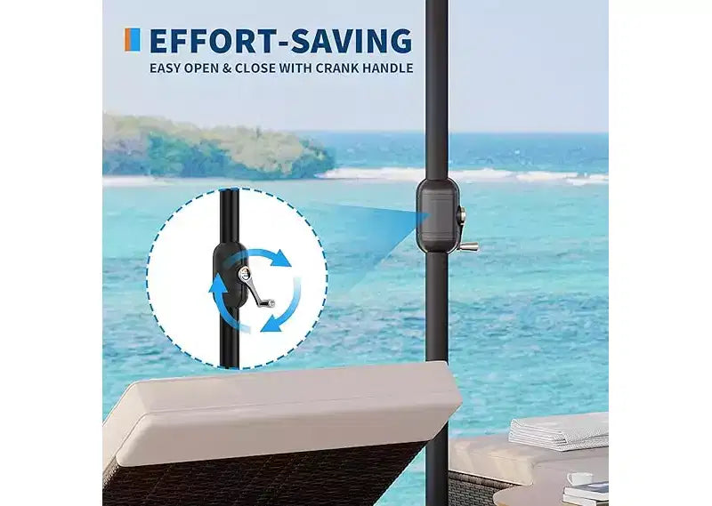15ft Extra Large Patio Umbrella with Base Included  Double-Sided Outdoor Market Umbrella with Crank Lift, Waterproof & UV Protected for Garden, Pool