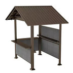 GDFStudio Harry Patio Galvanized Steel Hardtop Grill Gazebo with Storage Shelves and Resin Shade System
