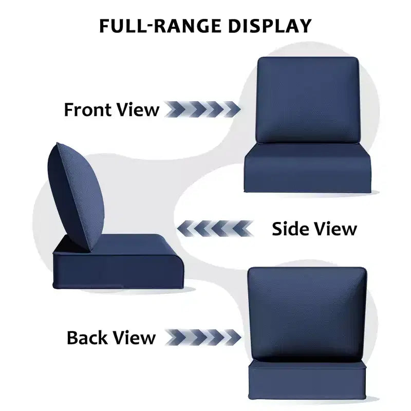 UPTIOT Outdoor Seat & Back Cushion Set, Water-Resistant Olefin Fabric Patio Cushions with Removable Washable Covers