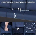 UPTIOT Outdoor Seat & Back Cushion Set, Water-Resistant Olefin Fabric Patio Cushions with Removable Washable Covers