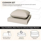 UPTIOT Outdoor Seat & Back Cushion Set, Water-Resistant Olefin Fabric Patio Cushions with Removable Washable Covers