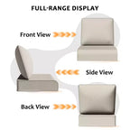 UPTIOT Outdoor Seat & Back Cushion Set, Water-Resistant Olefin Fabric Patio Cushions with Removable Washable Covers