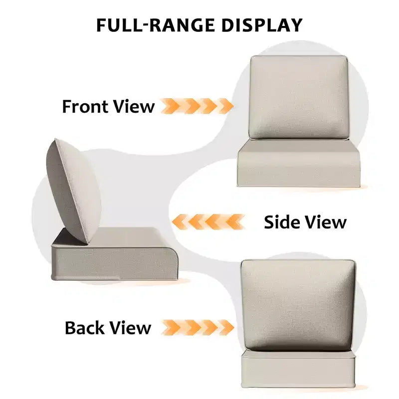 UPTIOT Outdoor Seat & Back Cushion Set, Water-Resistant Olefin Fabric Patio Cushions with Removable Washable Covers