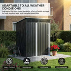 Mondawe 5ft x 3ft Steep Slope Outdoor Metal Storage Shed With Transparent Plate and Hinged door