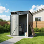 Mondawe 5ft x 3ft Steep Slope Outdoor Metal Storage Shed With Transparent Plate and Hinged door