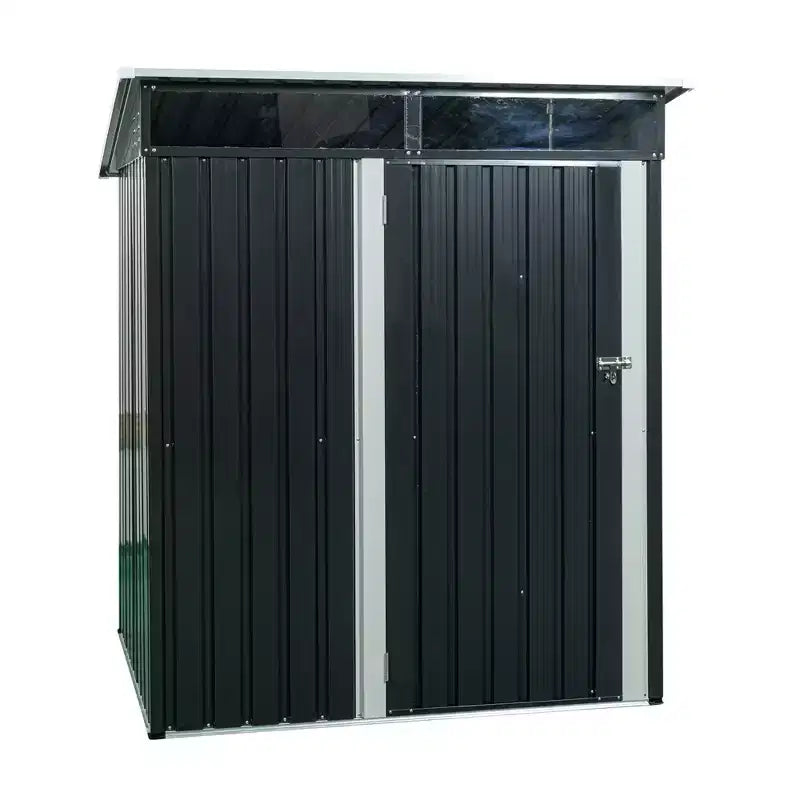 Mondawe 5ft x 3ft Steep Slope Outdoor Metal Storage Shed With Transparent Plate and Hinged door