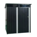 Mondawe 5ft x 3ft Steep Slope Outdoor Metal Storage Shed With Transparent Plate and Hinged door