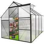 Mondawe 6x8 FT Polycarbonate Greenhouse Raised Base and Anchor Aluminum Heavy Duty Walk-in Greenhouses for Outdoor Backyard