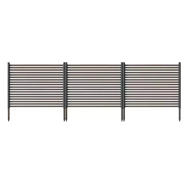 Outdoor Privacy Screen, 3-Panel No-Dig Metal Fence, Rustproof Decorative Garden Barrier, Flower Bed Protector, for Patio, Backyard, Vegetable Gardens