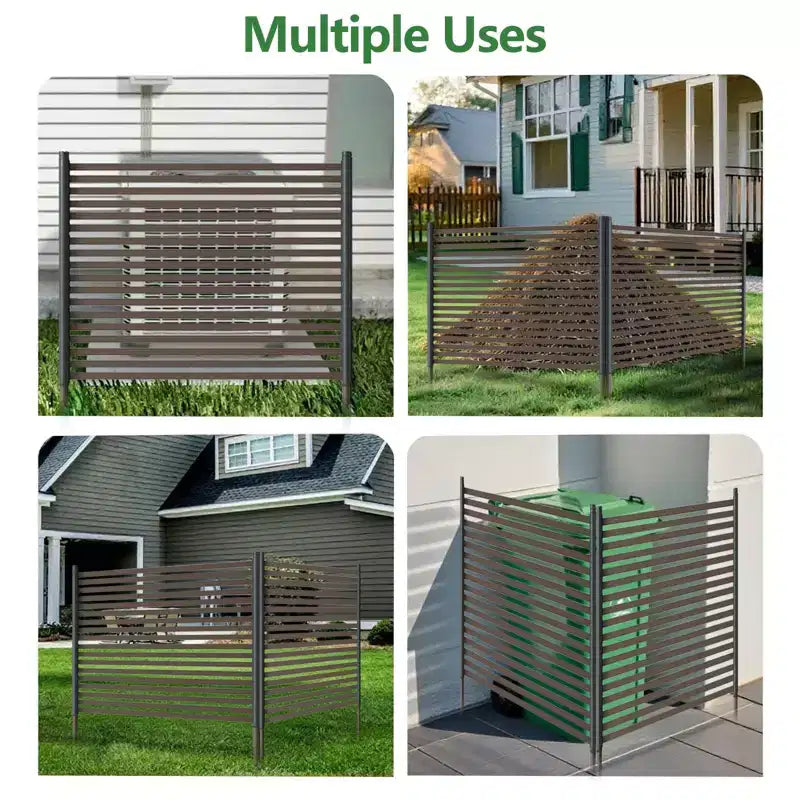 Outdoor Privacy Screen, 3-Panel No-Dig Metal Fence, Rustproof Decorative Garden Barrier, Flower Bed Protector, for Patio, Backyard, Vegetable Gardens