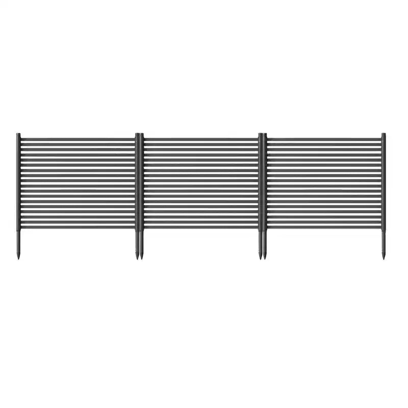 Outdoor Privacy Screen, 3-Panel No-Dig Metal Fence, Rustproof Decorative Garden Barrier, Flower Bed Protector, for Patio, Backyard, Vegetable Gardens