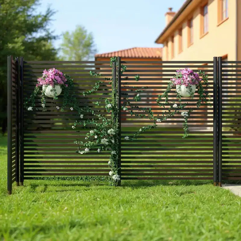 Outdoor Privacy Screen, 3-Panel No-Dig Metal Fence, Rustproof Decorative Garden Barrier, Flower Bed Protector, for Patio, Backyard, Vegetable Gardens