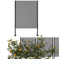 Outdoor Privacy Screen - 47X71 Freestanding Metal Fence Panel for Patio & Garden, Rust-Resistant Weatherproof Trellis Divider, Brown