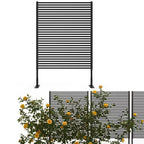 Outdoor Privacy Screen - 47X71 Freestanding Metal Fence Panel for Patio & Garden, Rust-Resistant Weatherproof Trellis Divider, Brown