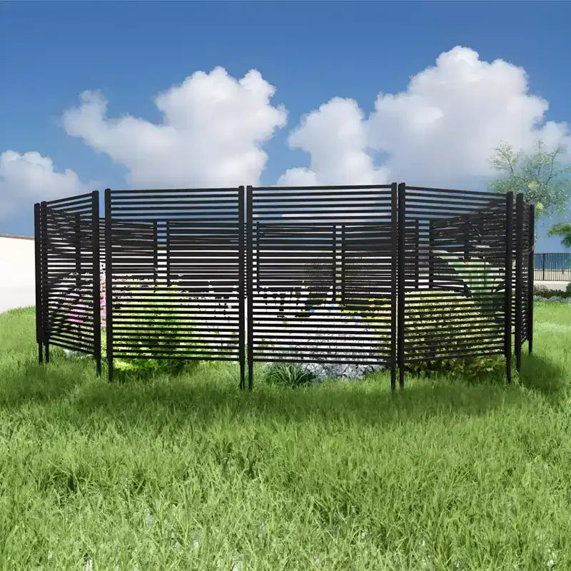 Outdoor Privacy Screen - 47X71 Freestanding Metal Fence Panel for Patio & Garden, Rust-Resistant Weatherproof Trellis Divider, Brown