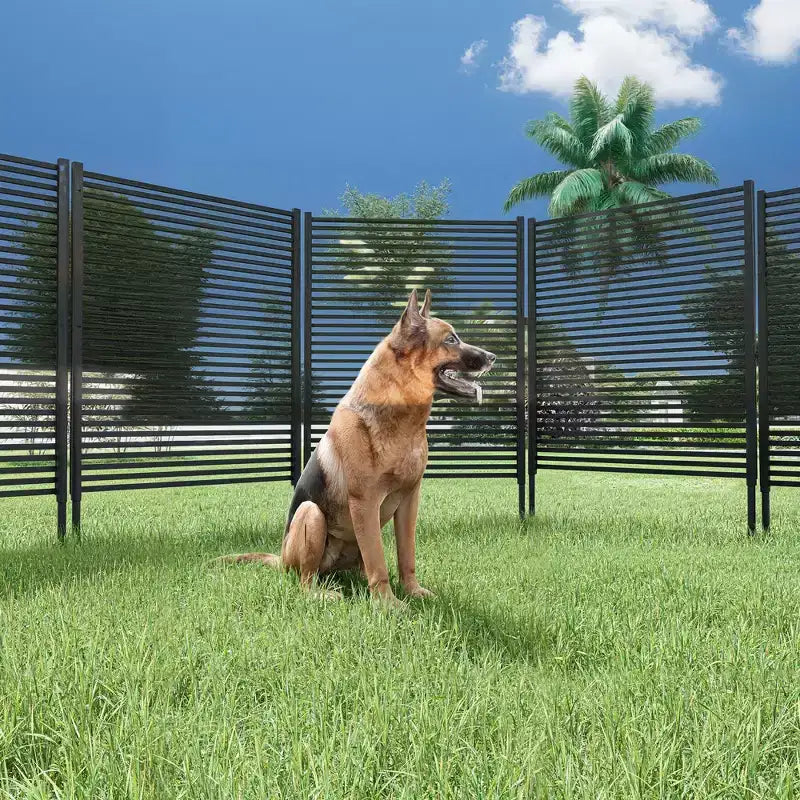Outdoor Privacy Screen - 47X71 Freestanding Metal Fence Panel for Patio & Garden, Rust-Resistant Weatherproof Trellis Divider, Brown