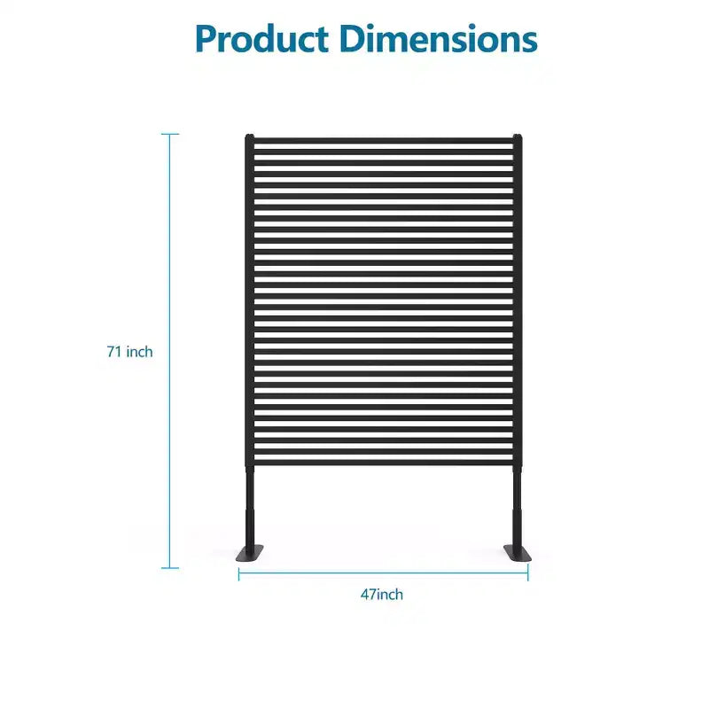 Outdoor Privacy Screen - 47X71 Freestanding Metal Fence Panel for Patio & Garden, Rust-Resistant Weatherproof Trellis Divider, Brown