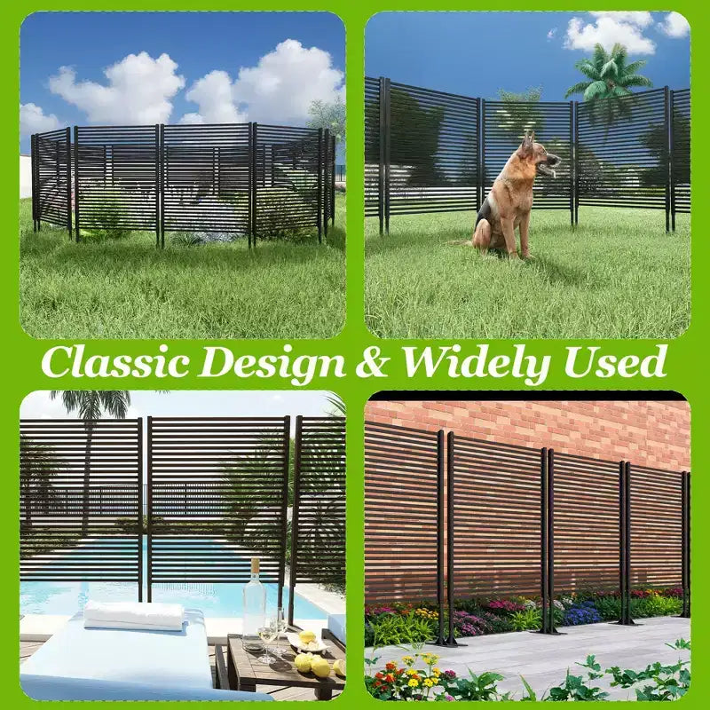 Outdoor Privacy Screen - 47X71 Freestanding Metal Fence Panel for Patio & Garden, Rust-Resistant Weatherproof Trellis Divider, Brown