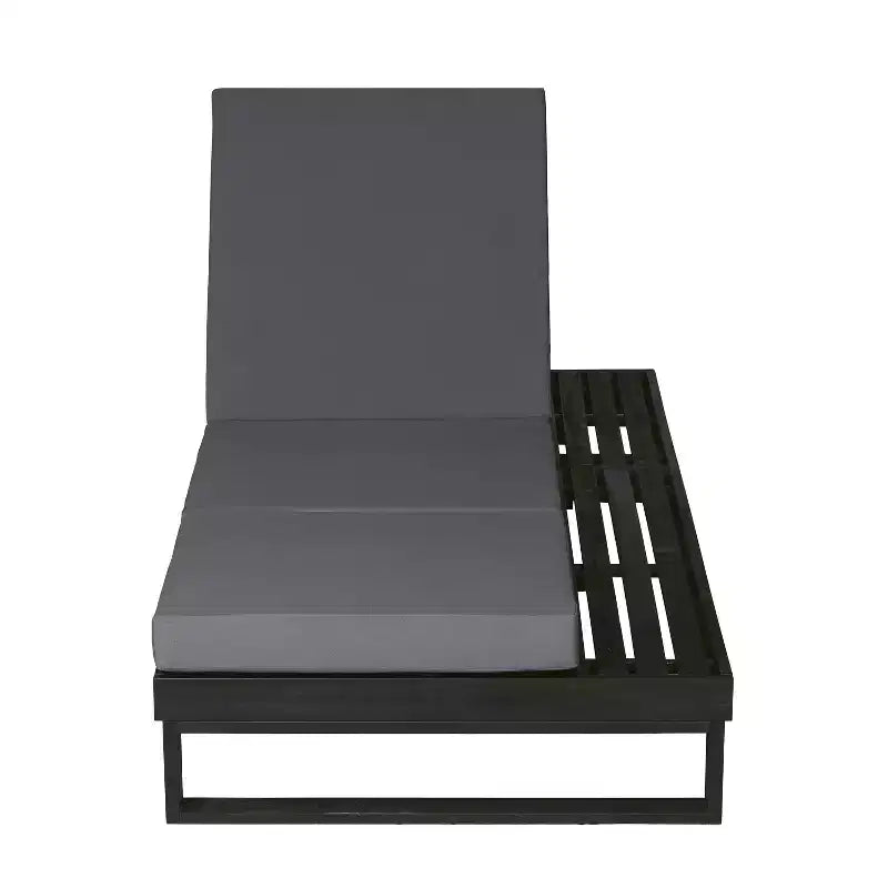 Christopher Knight Home Hudson Patio Modern Acacia Wood 4-Position Adjustable Chaise Lounge with Cushion