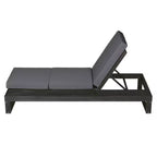 Christopher Knight Home Hudson Patio Modern Acacia Wood 4-Position Adjustable Chaise Lounge with Cushion