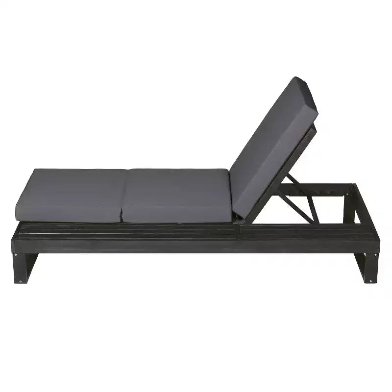 Christopher Knight Home Hudson Patio Modern Acacia Wood 4-Position Adjustable Chaise Lounge with Cushion