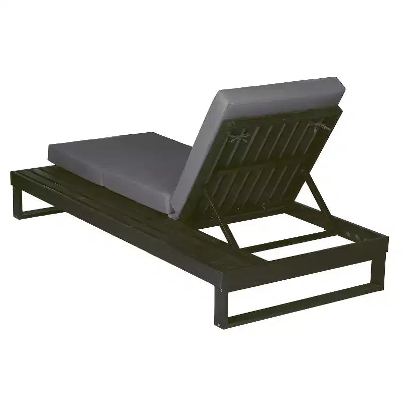 Christopher Knight Home Hudson Patio Modern Acacia Wood 4-Position Adjustable Chaise Lounge with Cushion