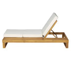 Christopher Knight Home Hudson Patio Modern Acacia Wood 4-Position Adjustable Chaise Lounge with Cushion