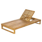 Christopher Knight Home Hudson Patio Modern Acacia Wood 4-Position Adjustable Chaise Lounge with Cushion