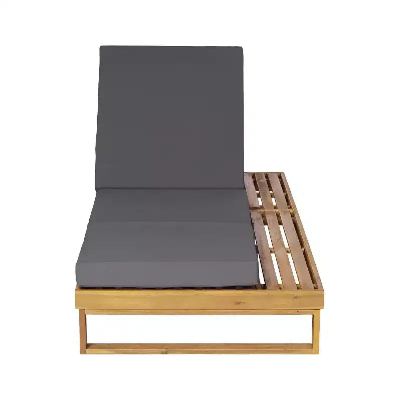 Christopher Knight Home Hudson Patio Modern Acacia Wood 4-Position Adjustable Chaise Lounge with Cushion