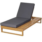 Christopher Knight Home Hudson Patio Modern Acacia Wood 4-Position Adjustable Chaise Lounge with Cushion
