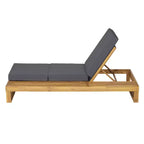 Christopher Knight Home Hudson Patio Modern Acacia Wood 4-Position Adjustable Chaise Lounge with Cushion