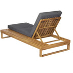 Christopher Knight Home Hudson Patio Modern Acacia Wood 4-Position Adjustable Chaise Lounge with Cushion