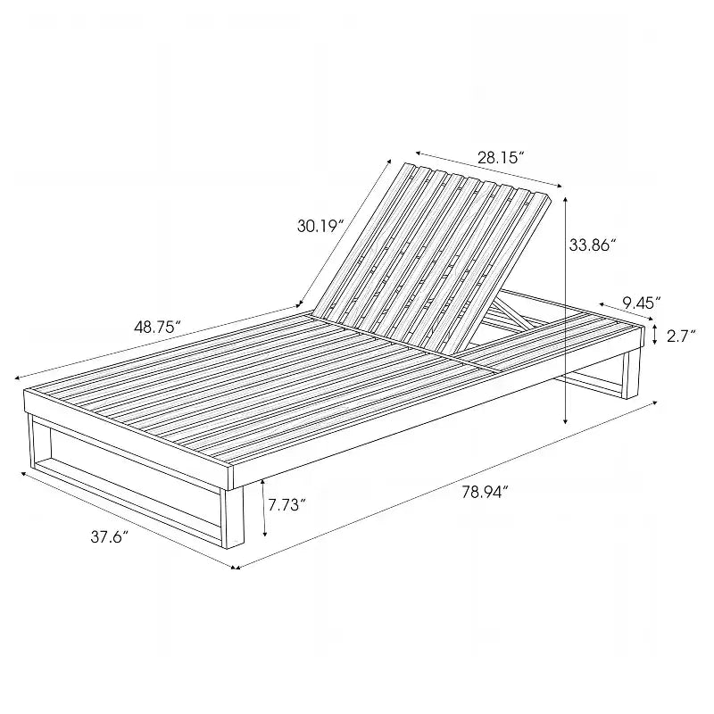 Christopher Knight Home Hudson Patio Modern Acacia Wood 4-Position Adjustable Chaise Lounge with Cushion