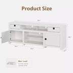 Farmhouse TV Stand for 75/80 Inch TVs, Entertainment Center with Storage Drawers&Open Shelf, Television Consoles Stands for Living Room, Bedroom