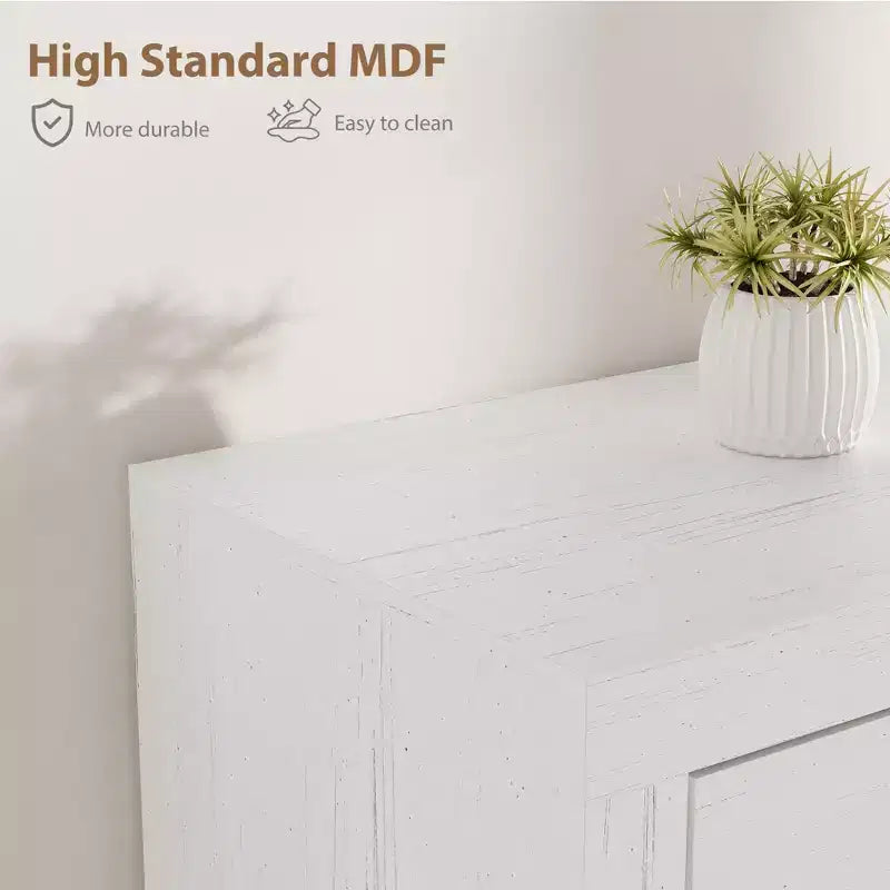 Farmhouse TV Stand for 75/80 Inch TVs, Entertainment Center with Storage Drawers&Open Shelf, Television Consoles Stands for Living Room, Bedroom
