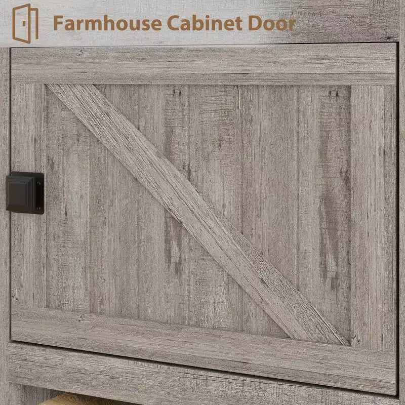 Farmhouse TV Stand for 75/80 Inch TVs, Entertainment Center with Storage Drawers&Open Shelf, Television Consoles Stands for Living Room, Bedroom