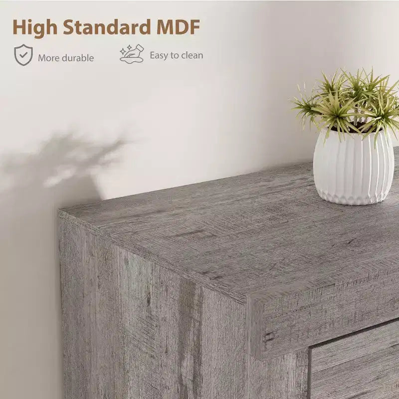 Farmhouse TV Stand for 75/80 Inch TVs, Entertainment Center with Storage Drawers&Open Shelf, Television Consoles Stands for Living Room, Bedroom