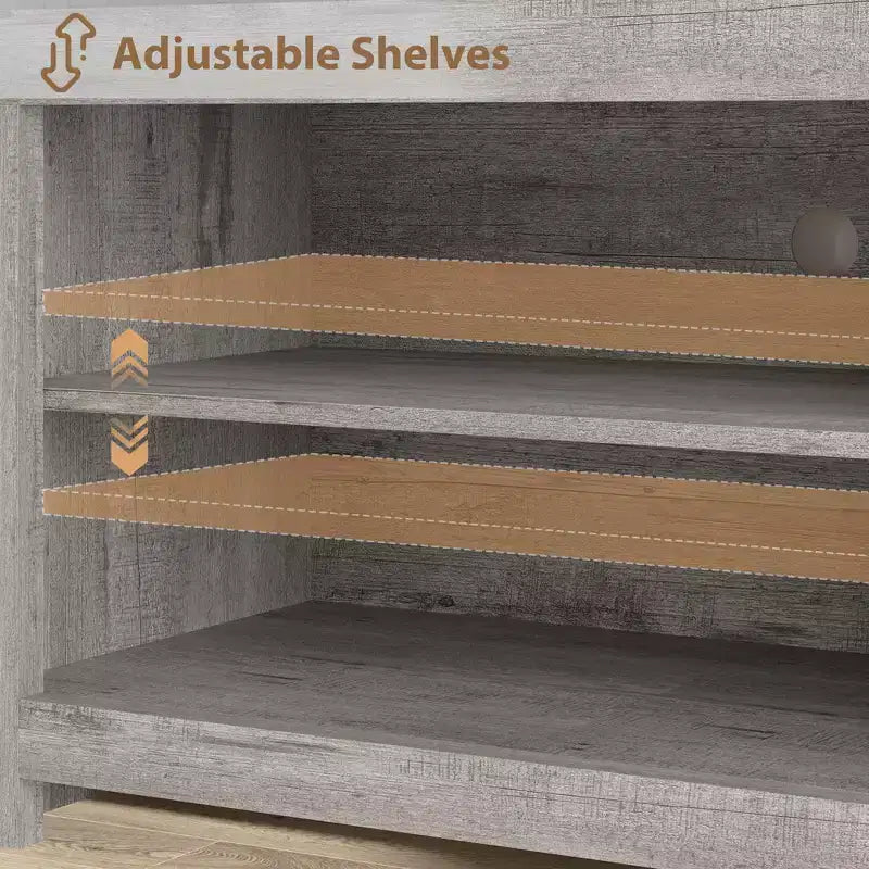 Farmhouse TV Stand for 75/80 Inch TVs, Entertainment Center with Storage Drawers&Open Shelf, Television Consoles Stands for Living Room, Bedroom