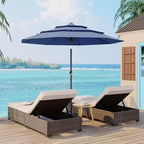 Heavy Duty 9ft 3Tier Patio Umbrella  Outdoor Table Parasol, 8 Ribs, Vented Canopy, Hand Crank, Multiple Colors